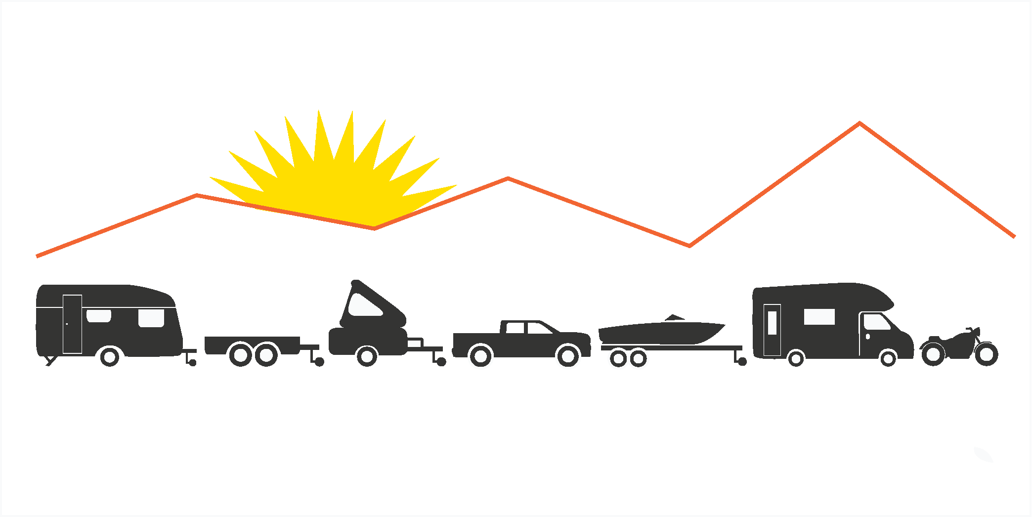 Caravan die van de stalling wordt gehaald